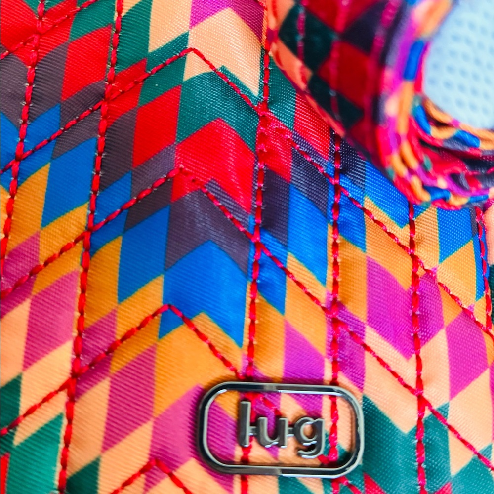 Multicolor LUG Chevron-Pattern Crossbody Bag - Vibrant Colors New no tags - Picture 2 of 6